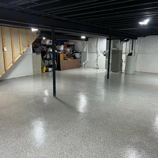Basement coating project by Comer & Cross