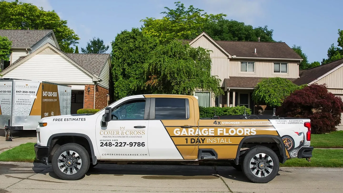 Comer & Cross truck and trailer at a customer home