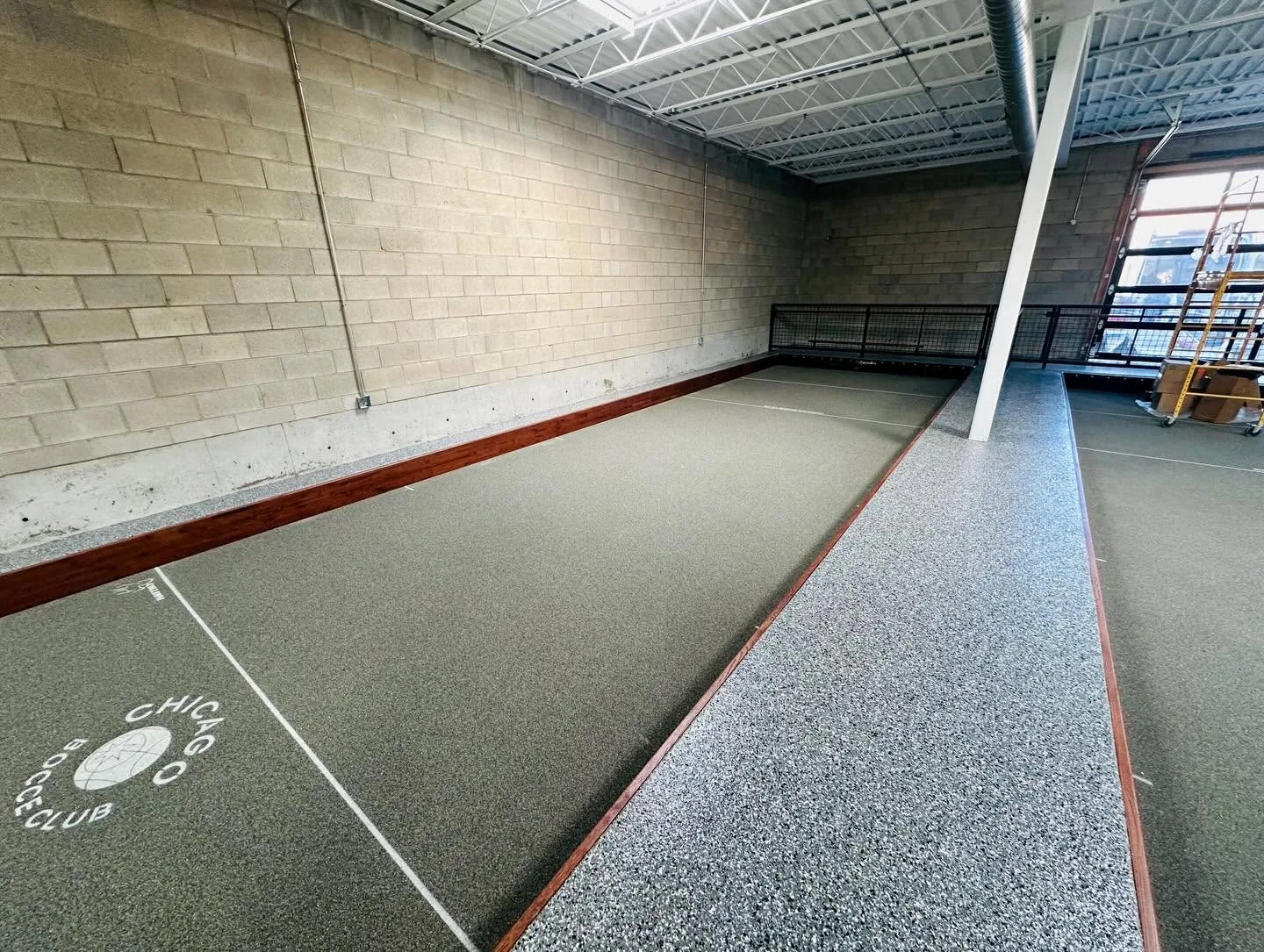 Chicago Bocce Club courts coated by Comer & Cross