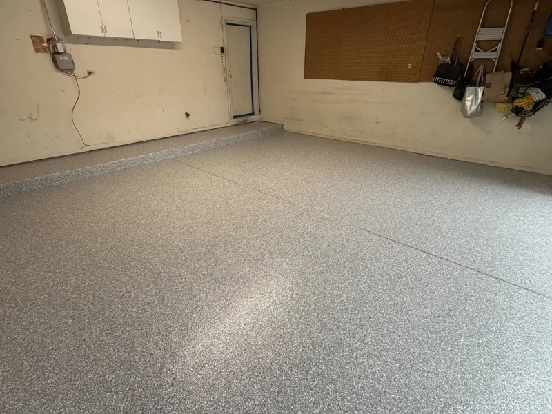 The same garage floor after a Comer & Cross coating