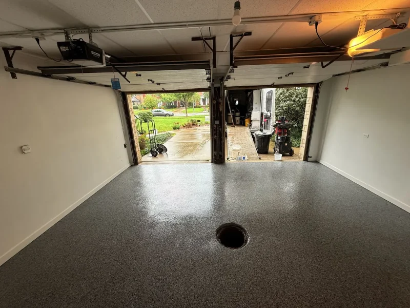 The same garage floor after a Comer & Cross coating