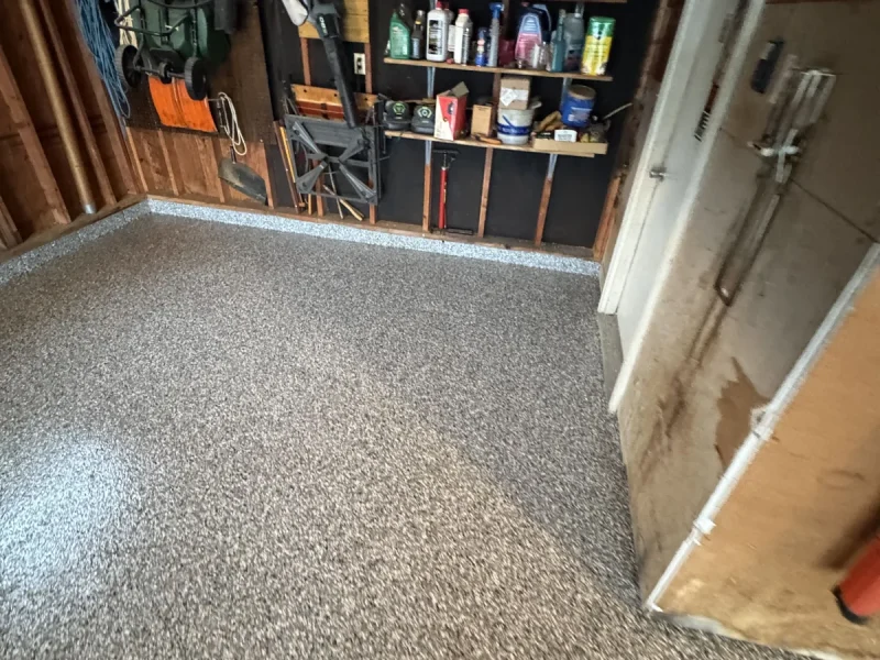 The same garage floor after a Comer & Cross coating