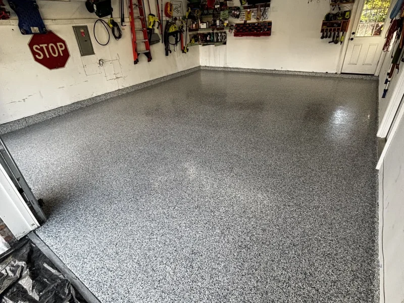 The same garage floor after a Comer & Cross coating
