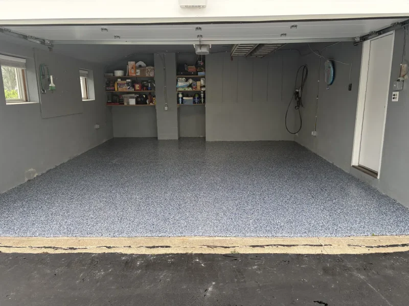 The same garage floor after a Comer & Cross coating