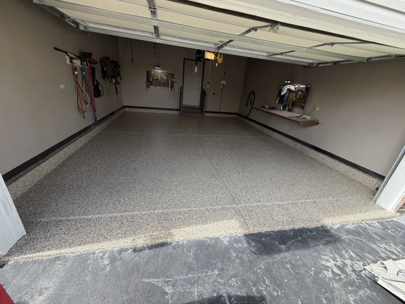 The same garage floor after a Comer & Cross coating