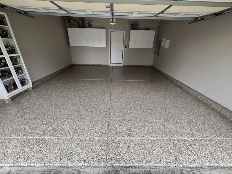 The same garage floor after a Comer & Cross coating