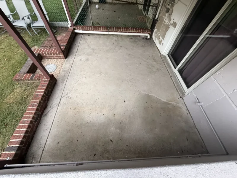 Patio floor before a Comer & Cross coating